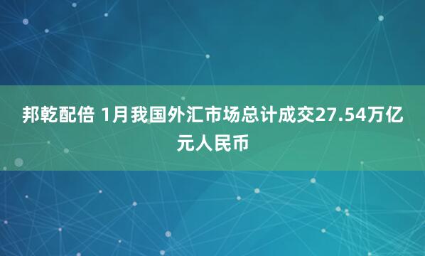 邦乾配倍 1月我国外汇市场总计成交27.54万亿元人民币